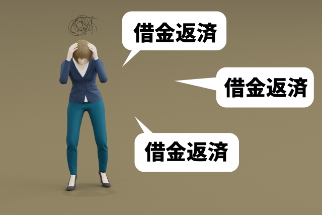 お金を手に頭を抱える。出雲市で債務整理の無料相談が弁護士にできます